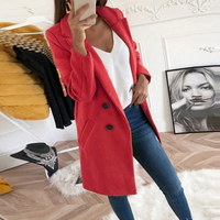 Lässiger Herbstmantel für Damen | Lang – Rot