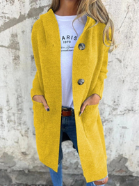 Lässiger langer Strickjacke für Damen | Strick – Gelb