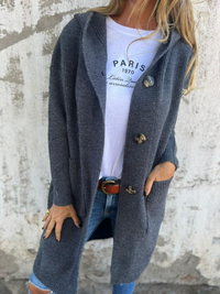Lässiger langer Strickjacke für Damen | Strick – Grau