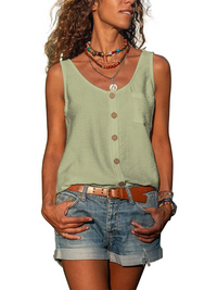Lässiges ärmelloses Damen-Tanktop | Elegante – Grün