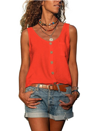 Lässiges ärmelloses Damen-Tanktop | Elegante – Rot