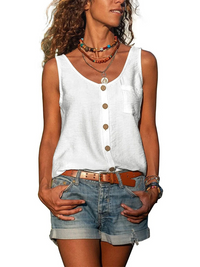 Lässiges ärmelloses Damen-Tanktop | Elegante – Weiß