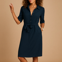 Lässiges Arbeitshemdkleid für Damen | Mini – Marine