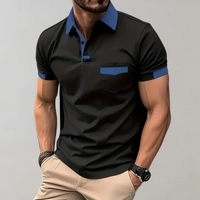 Lässiges klassisches Herren-Poloshirt | Kurzarm – Schwarz