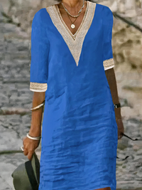 Lässiges Sommerkleid für Damen | Midi – Blau