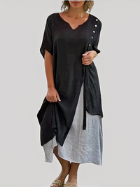 Lässiges Sommerkleid für Damen | Maxi – Schwarz