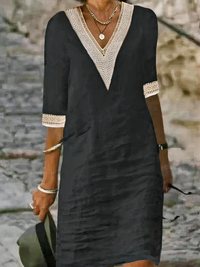 Lässiges Sommerkleid für Damen | Midi – Schwarz