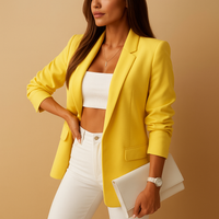 Marie | Eleganter Damen Longblazer modern stilvoll – Gelb