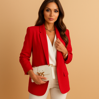 Marie | Eleganter Damen Longblazer modern stilvoll – Rot