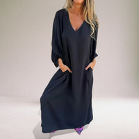 Ada – Elegantes Boho-Maxikleid – Schwarz