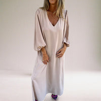 Ada – Elegantes Boho-Maxikleid – Apricot