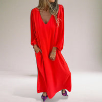 Ada – Elegantes Boho-Maxikleid – Rot