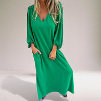Ada – Elegantes Boho-Maxikleid – Grün