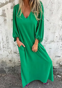 Joyce - Hübsches Boho-Kleid mit Taschen – Grün