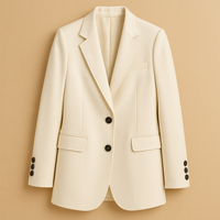 Julia | Damenblazer lang elegant & hochwertig verarbeitet – Beige