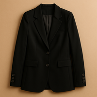 Julia | Damenblazer lang elegant & hochwertig verarbeitet – Schwarz