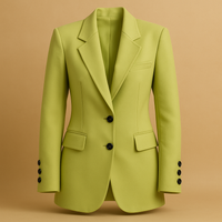Julia | Damenblazer lang elegant & hochwertig verarbeitet – Grün