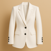 Julia | Damenblazer lang elegant & hochwertig verarbeitet – Weiß