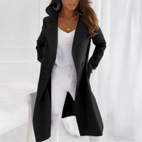 Langer Wintermantel für Damen | Warme – Schwarz