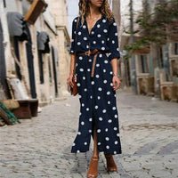 Hagar | Modisches Kleid für Damen mit Tupfen – Marine