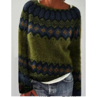 Lea | Gemütlicher Strickpullover mit Muster – Grün