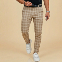 Lea | Karierte Stoffhose Bequem – Beige