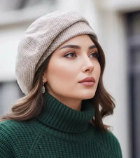 Lina | Elegante Damen Mütze im Pariser Stil – Khaki