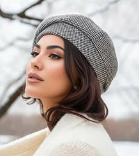 Lina | Elegante Damen Mütze im Pariser Stil – Schwarz