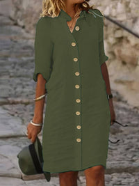 Heidi-Mode | Klassisches Shirtkleid – olivgrün