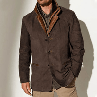 Charles | Vintage Freizeitjacke für Herren – Dunkelbraun