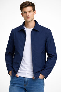 Leon | Herren Klassische Harrington Jacke – Blau