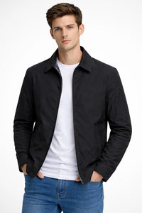 Leon | Herren Klassische Harrington Jacke – Schwarz