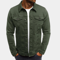 Leonhard | Herren Trucker Jacke mit Knopfverschluss – Oliv