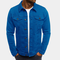 Leonhard | Herren Trucker Jacke mit Knopfverschluss – Blau