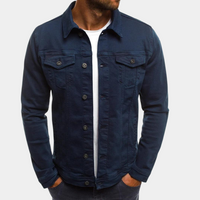 Leonhard | Herren Trucker Jacke mit Knopfverschluss – Marine