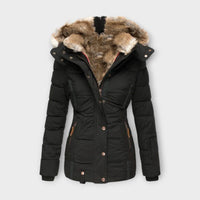 Emine - Kuscheliger Fell-Futter Mantel – Schwarz
