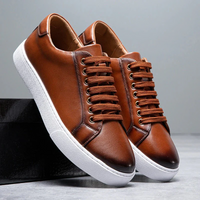 Simon | Hochwertige Herren Leder Sneakers Look – Haselnuss Braun