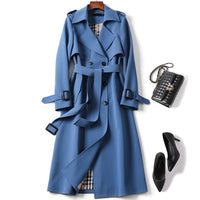 Sarah™ | Stilvoller eleganter Trenchcoat – Blau