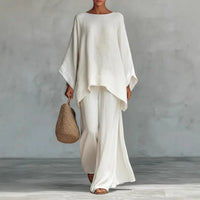 Lieselotte | Damen Oversized Poncho Set – Weiß
