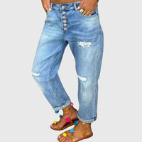 Lieselotte | High-Waist Straight Jeans – Blau