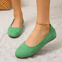 Liselotte | Damen Ballerinas Slip-On Runde Kappe – Grün