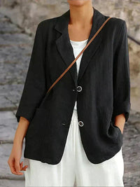 Liselotte | Damen Blazer mit Reverskragen Zwei-Knopf – Schwarz