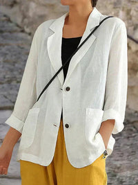 Liselotte | Damen Blazer mit Reverskragen Zwei-Knopf – Weiß