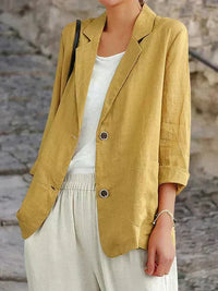 Liselotte | Damen Blazer mit Reverskragen Zwei-Knopf – Gelb