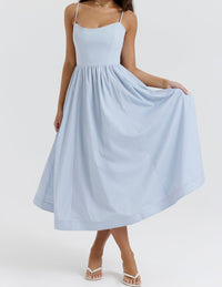 Jessie - Elegantes Damen Midi-Kleid – Blau