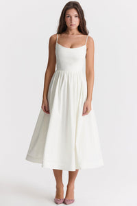 Zuzana | Damen Elegantes Kleid – Weiß