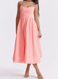 Jessie - Elegantes Damen Midi-Kleid – Rosa