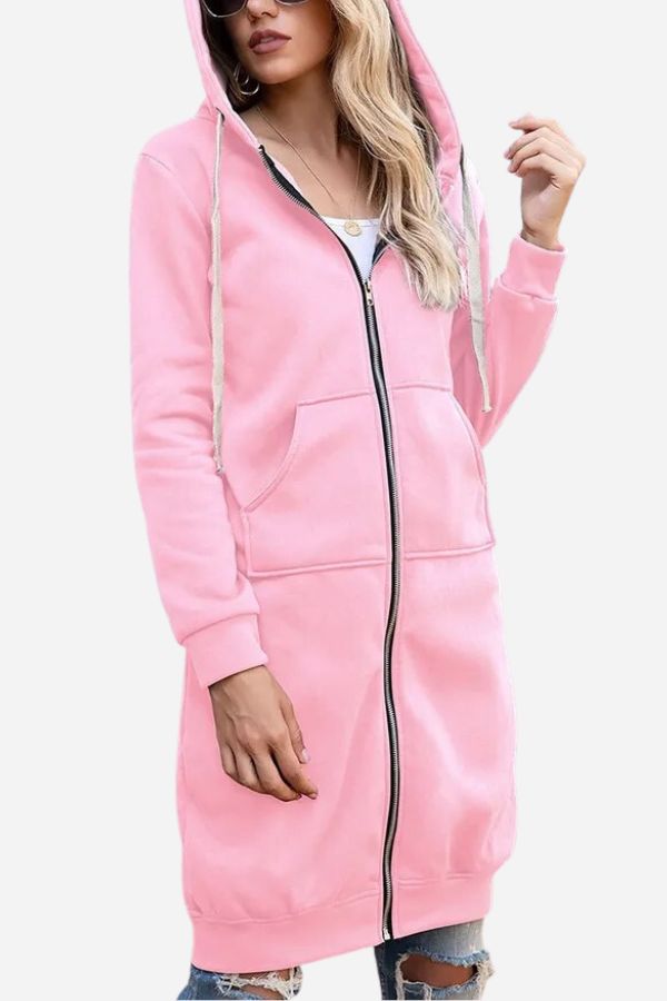 Vyralie | Übergroßes Sweatshirt mit langer Kapuze und Reißverschluss