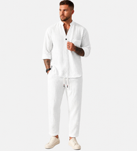 Lorenz | Herren Freizeitanzug Set Langarm Relaxed Fit – Weiß