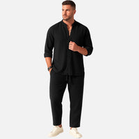 Lorenz | Herren Freizeitanzug Set Langarm Relaxed Fit – Schwarz
